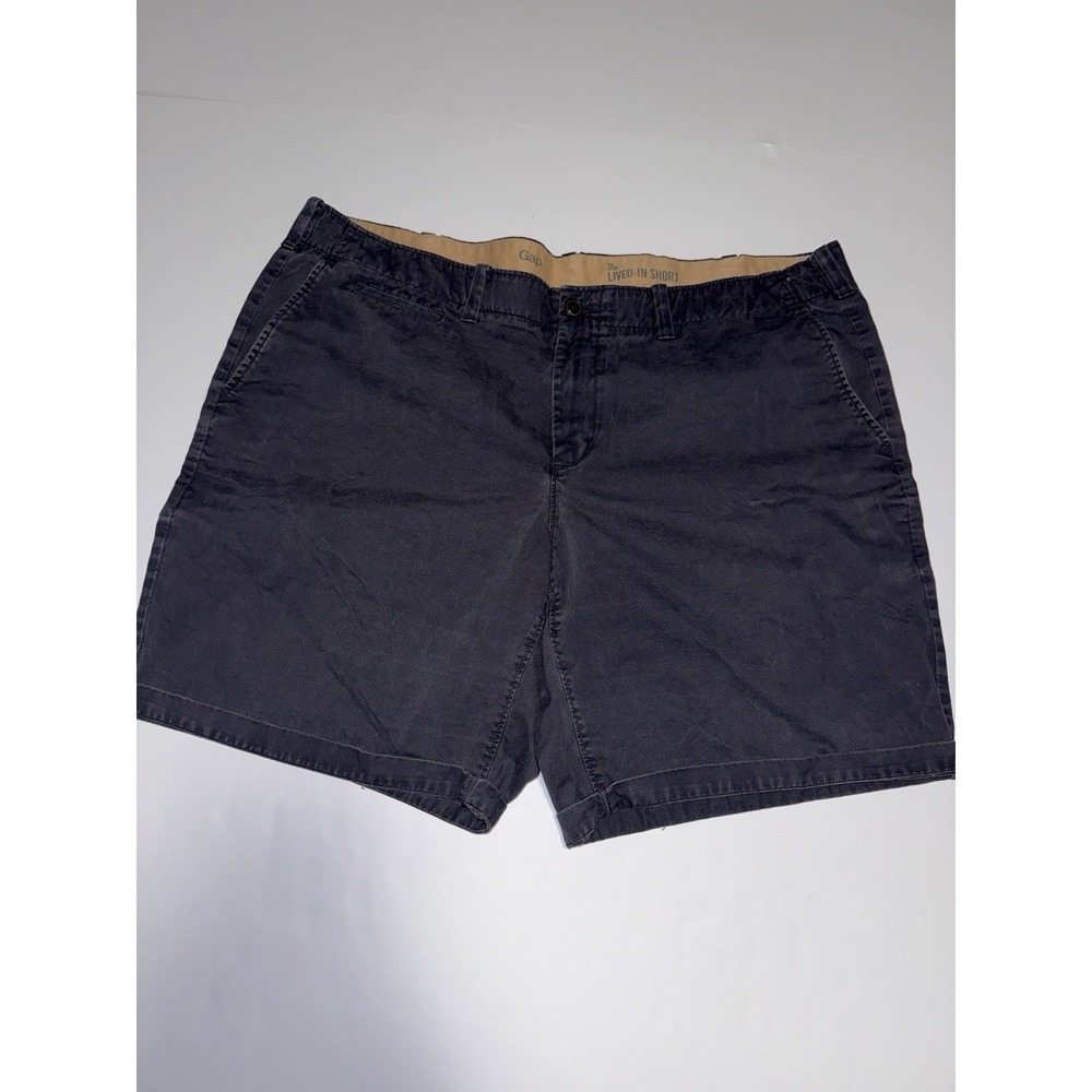 Gap Men Shorts 44 Gray Chino Lived-In Casual Flat Front Cotton Minimalist Preppy